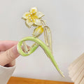 Hair Clips Metal Alloy Hair Accessories for Women Girls, Hair Claw Clips Pearls Cute Fashion Spring Summer Hairpins Large Jaw Clip. (Lily Hair Claw)